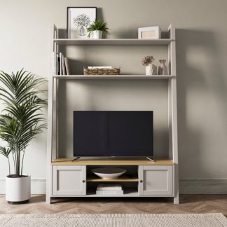 An Image of Olney Ladder TV Unit for TVs up to 50, Stone Stone