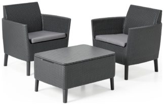 An Image of Keter Salemo 2 Seater Plastic Garden Bistro Set - Grey