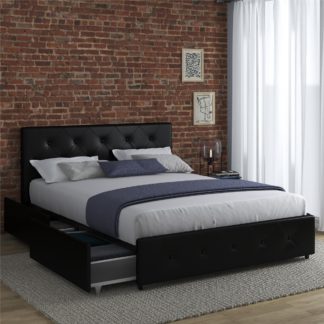 An Image of Dorel Home Dakota Bed with Storage Black