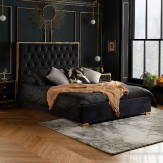 An Image of Birlea Chelsea Fabric Bed Black