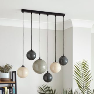 An Image of Eli Milky 6 Light Cluster Ceiling Light Black