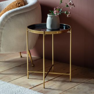 An Image of Verona Side Table Gold Black Gold