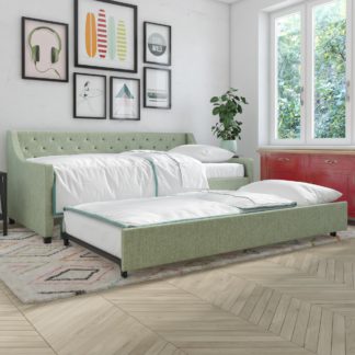 An Image of Novogratz Linen Daybed Green