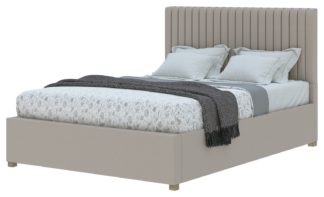 An Image of Aspire Grant Double Linen Adjustable Bed Frame - Off White