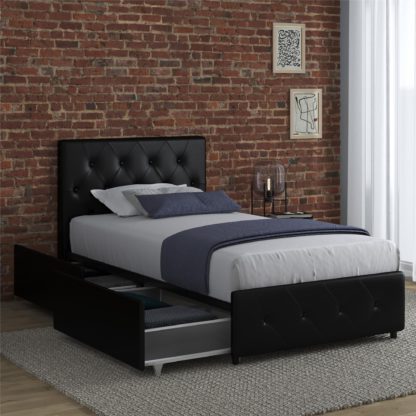 An Image of Dorel Home Dakota Bed with Storage Black