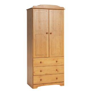An Image of Argos Home Nordic 2 Door 3 Drawer Wardrobe - Pine