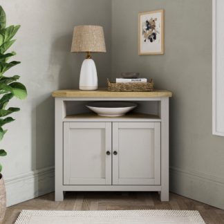 An Image of Olney Corner Console Table, Stone Stone