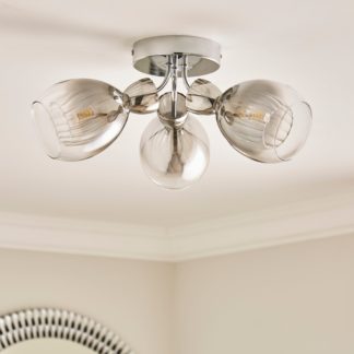 An Image of Sylvia 3 Light Flush Ceiling Light Silver