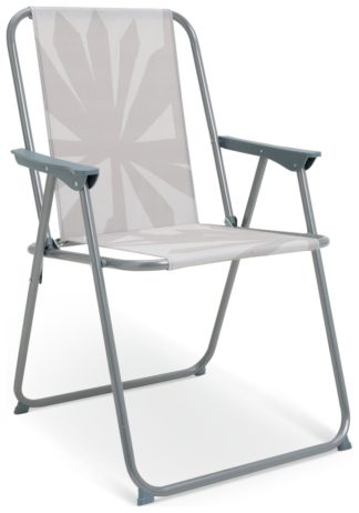 An Image of Habitat Folding Metal Garden Chair - White
