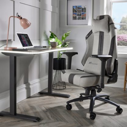 An Image of X Rocker Onyx Office Fabric Gaming Chair Blue