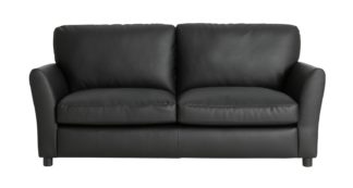 An Image of Argos Home Aleeza Faux Leather 3 Seater Sofa - Black