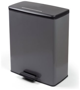 An Image of Curver 65Litre Deco Pedal Bin - Cool Grey