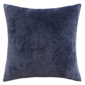 An Image of Large Chenille Cushion - 58x58cm - Navy