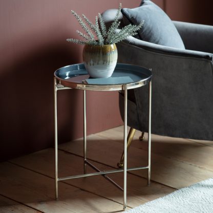 An Image of Verona Side Table Silver Dark Grey Silver