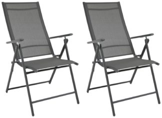 An Image of Argos Home Set of 2 Metal Garden Chair - Grey