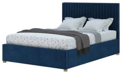 An Image of Aspire Grant Double Linen Adjustable Bed Frame - Off White