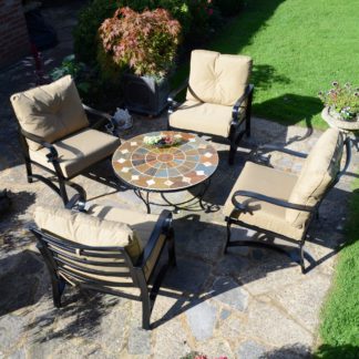 An Image of Glendale 91cm Coffee Table with 4 Westfield Lounge Chair Set Brown