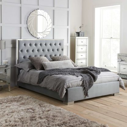 An Image of Birlea Chelsea Fabric Bed Black