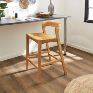 An Image of Melia Bar Stool Natural Stained Wood