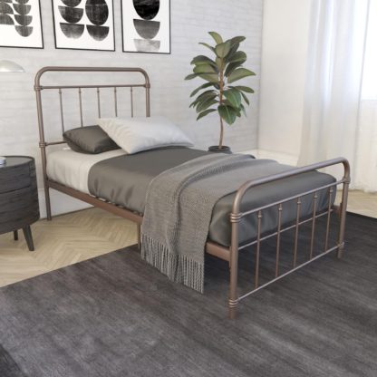 An Image of Dorel Home Wallace Metal Bed Black