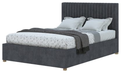 An Image of Aspire Grant Double Linen Adjustable Bed Frame - Off White