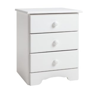 An Image of Argos Home Nordic 3 Drawer Bedside Table - White