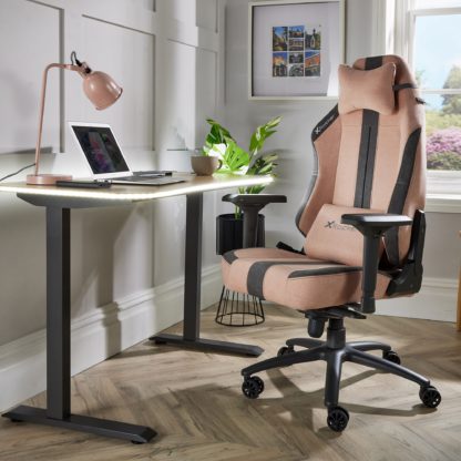 An Image of X Rocker Onyx Office Fabric Gaming Chair Blue