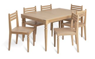 An Image of Habitat Barnwell Oak Dining Table & 6 Natural Chairs