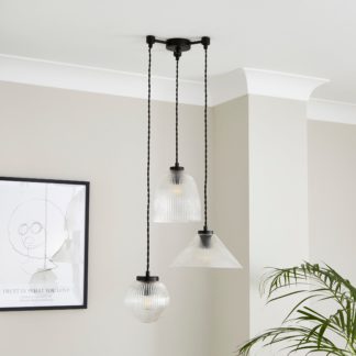 An Image of Ezra 3 Light Adjustable Cluster Ceiling Light Black