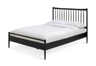 An Image of Habitat Chiltern Spindle Kingsize Wooden Bed Frame - Black