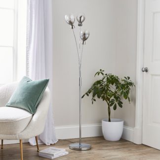An Image of Sylvia Glass Floor Lamp Silver