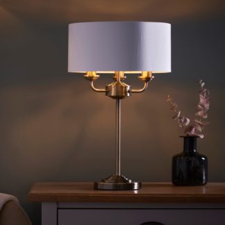 An Image of Vogue Sandringham 3 Light Table Lamp White