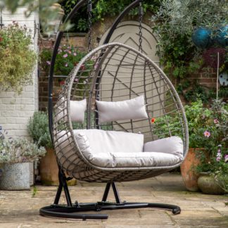 An Image of Alkham Hanging 2 Seater Chair Grey