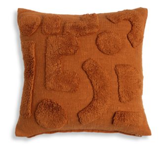 An Image of Habitat Abstract Tufted Cushion - Orange - 43x43cm