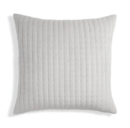 An Image of Habitat Quilted Velvet Cushion - Grey - 50x50cm