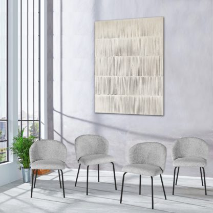 An Image of Set of 4 Indus Valley Milly Curved Back Boucle Dining Chairs Beige