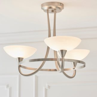 An Image of Vogue Cagney 3 Light Semi Flush Ceiling Fitting Chrome Silver