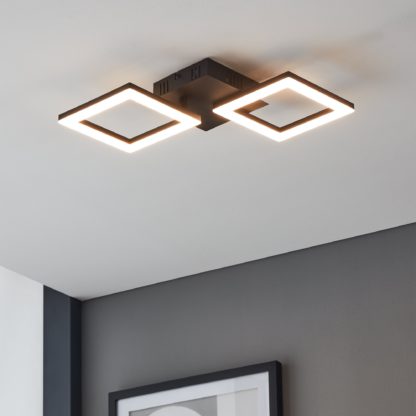 An Image of EGLO Paranday-Z Diamonds Small Ceiling Light Black