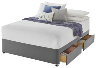 An Image of Silentnight Small Double 4 Drawer Divan Bed Base - Grey