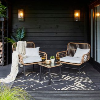 An Image of Rattan Rope Bistro Set Natural