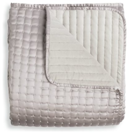 An Image of Habitat Quilted Velvet Throw - Grey - 150x200cm