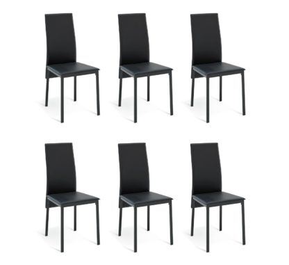 An Image of Argos Home 6 Lido Metal Dining Chairs - Black