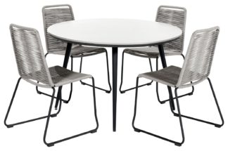 An Image of Pacific Pang 4 Seater Metal Patio Set - Grey