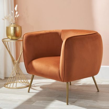 An Image of Lucca Velvet Chair Gold
