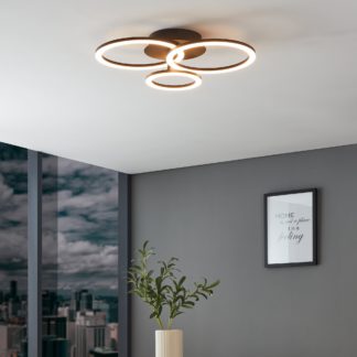 An Image of EGLO Parrapos-Z Flush Ceiling Light Black