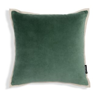 An Image of Habitat Cotton Velvet Cushion - Green - 43x43cm