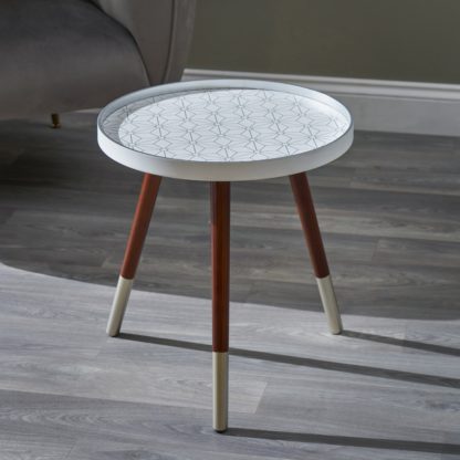 An Image of Peretti Floral Design Side Table Black and Gold