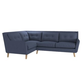 An Image of Halston Soft Marl Corner Sofa Blue