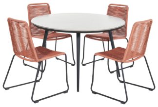 An Image of Pacific Pang 4 Seater Metal Patio Set - Orange