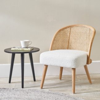 An Image of Genoa Boucle and Natural French Cane Chair Natural